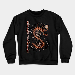 Orange Centipede with Spray Paint Crewneck Sweatshirt